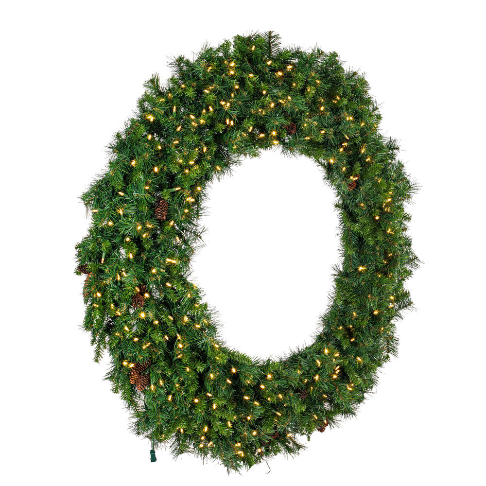 Vickerman 60" Cheyenne Pine Artificial Christmas Wreath Warm White LED Lights