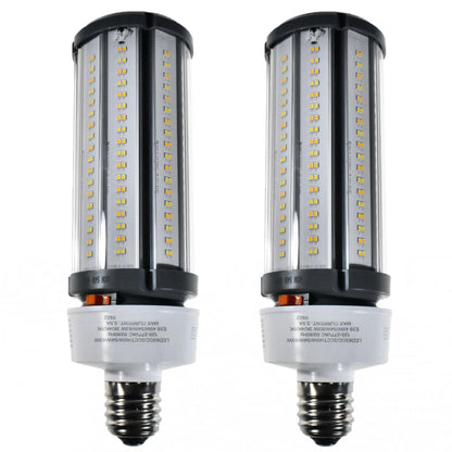 Damar- LED Corn Cob Post Top Bright Light Bulb Type B Ballast Bypass 45W/54W/63W E39 Mogul Base 30K/40K/50K Color Selectable 6300/7560/8820 Lumens Dimmable 120-277VAC Pack of 2- For Warehouse Garage