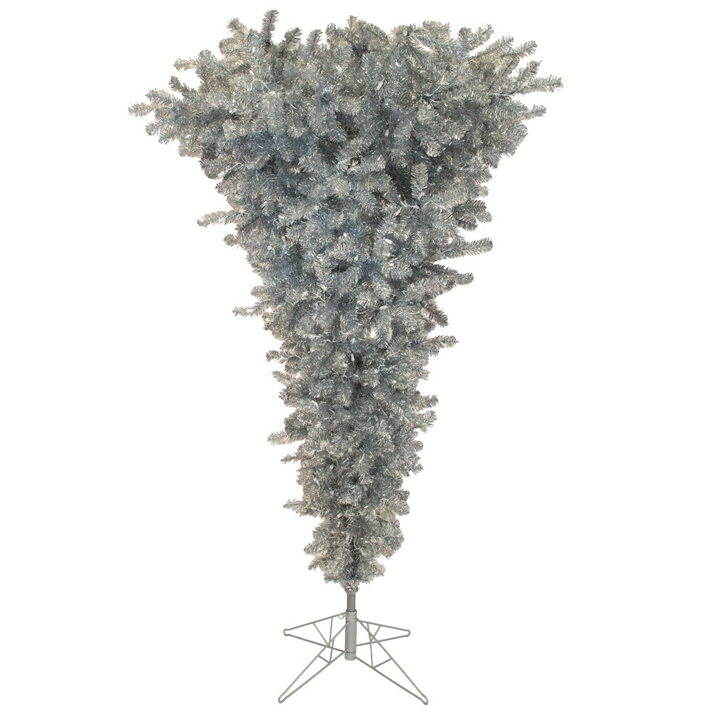 Vickerman 5.5' Silver Upside Down Artificial Christmas Tree Warm White Dura-lit LED Lights