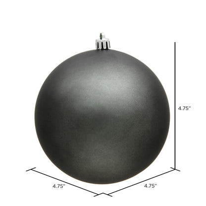 Vickerman 4.75" Pewter Matte Ball Ornament 4 per Bag