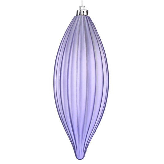 Vickerman 8" Lilac Matte Line Finial 4/Bag. This ornament features a straight line design that will add texture to any holiday decorating project. Includes 4 pieces per bag.