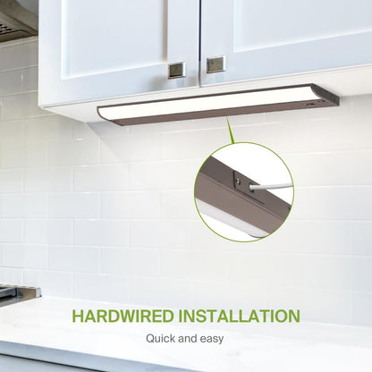 ASD Lighting LED Under Cabinet Bullnose 24" 12W 120V Dimmable CCT Selectable 3000/4000/5000K Hardwired, On/Off Switch, Oil Rubbed Bronze ETL Energy Star