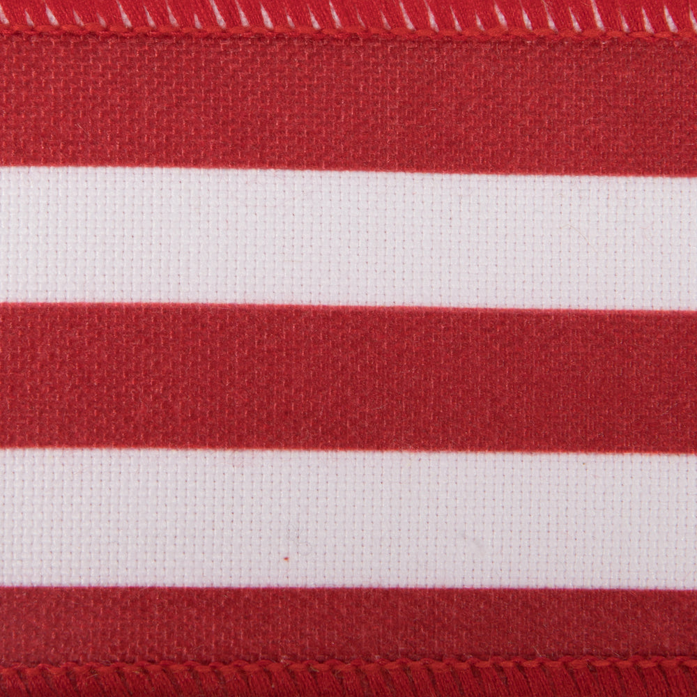 Vickerman 2.5" x 10 Yards Red Horizontal Red Stripe Print on Bovet Lining Ribbon.