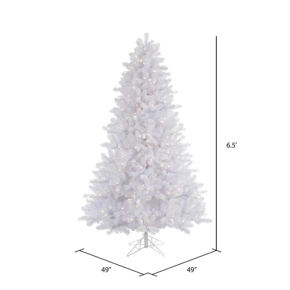 Vickerman 6.5' Crystal White Pine Artificial Christmas Tree Pure White LED Lights