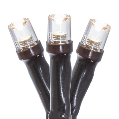 Vickerman 250Lt x 18' 8 Function Snake Light End Connecting Set with 5mm Wide Angle Warm White (2800-3000KR) LED Lights and Brown Wire, Connect up to 4 Sets End to End. Includes an 8 Function Remote Control. Has a 9' Lead Wire Power Cord with ETL Approved