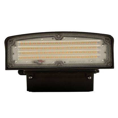 ASD Lighting LED Adjustable cutoff Wallpack with Photocell, 12W, 1500/1686/1574 Black Finish