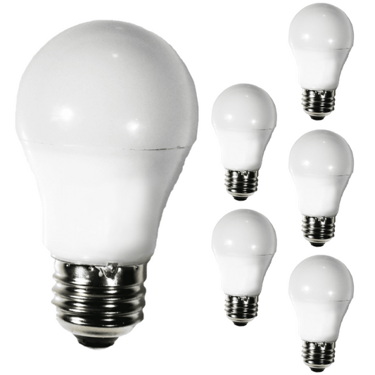 Damar A15 LED Blue Light Bulb 5W 80 Lumen E26 Medium Screw Base for Party Decoration Holiday Lighting Small Light Bulb 120V White Finish Turns Blue When Lit Pack of 6