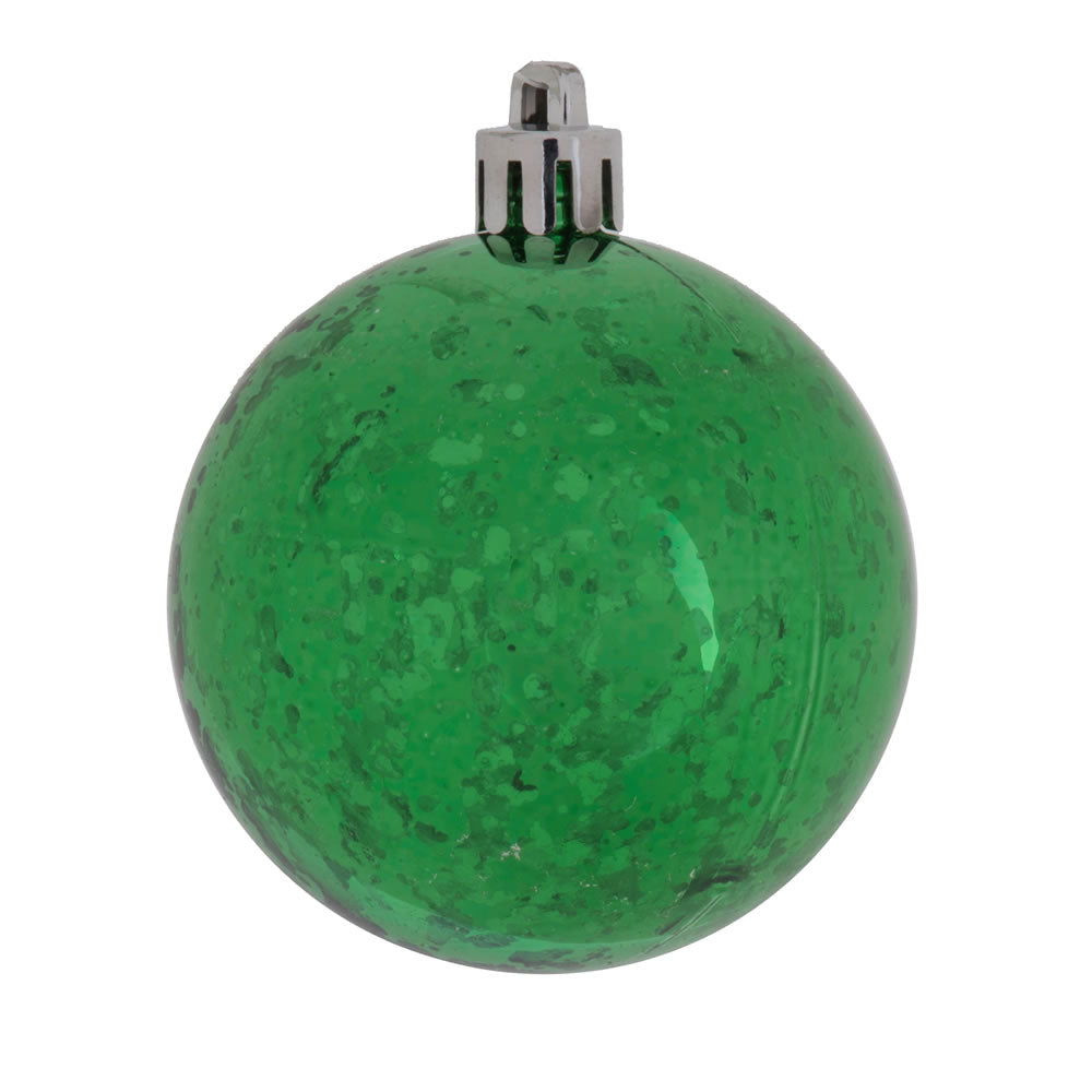 Vickerman 4" Green Shiny Mercury Ball Ornament 6 per Bag