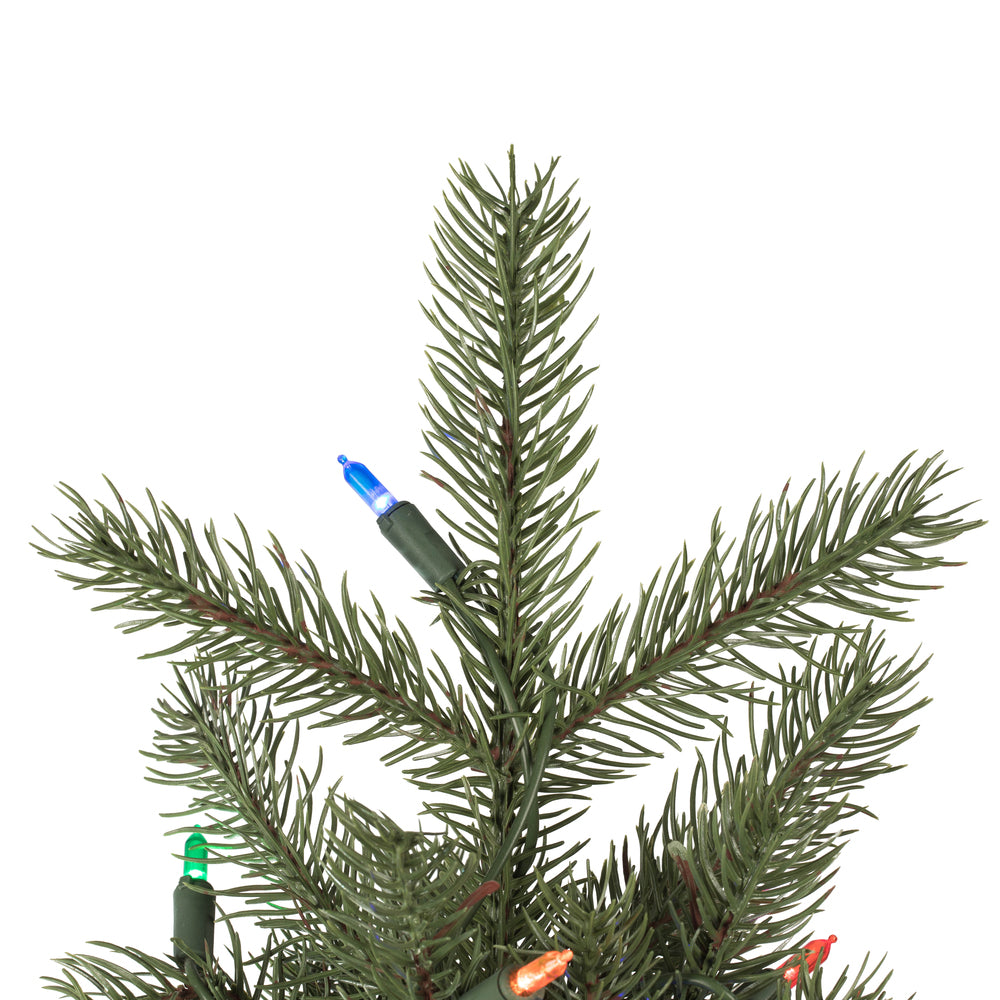 Vickerman 6.5' x 40" Balsam Spruce Slim Artificial Christmas Tree Multi-colored Dura-Lit LED lights