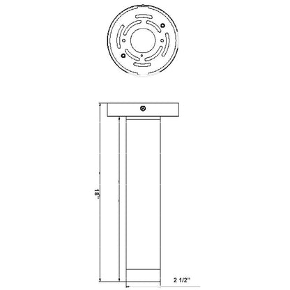Westgate 2In Cylinder 18In Long, 20W, 3/4/5K, 0-10V And TRIAC Dimming, Black C & F Lenses Incl, Commercial Indoor Lighting, 20W, 1500 Lumens, 30K/40K/50K, Black Finish, TRIAC/0-10V