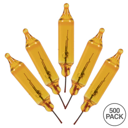 Vickerman Yellow Glass Incandescent Mini Bulb with Pinched Base 2.5 Volt 200mA 50/Bag
