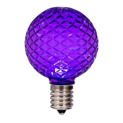 Vickerman G50 LED Purple Replacement Bulb E17/C9 Nickel Base 120V .8 Watts package of 25