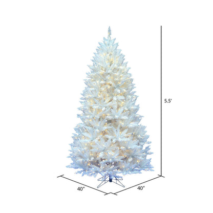 Vickerman 5.5' Sparkle White Spruce Artificial Christmas Tree Pure White LED Lights