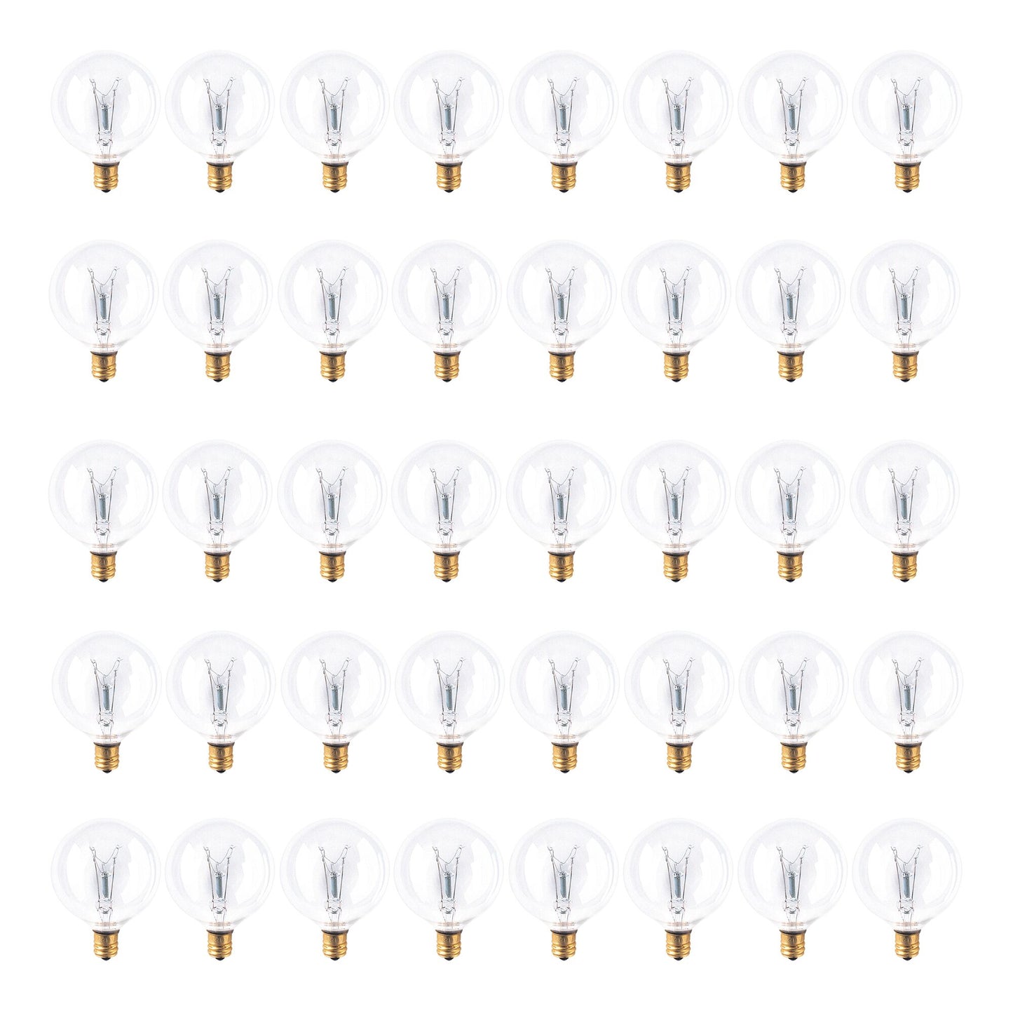 BULBRITE INCANDESCENT G16.5 CANDELABRA SCREW (E12) 15W DIMMABLE LIGHT BULB 2700K/WARM WHITE 25PK (391115)