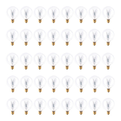 BULBRITE INCANDESCENT G16.5 CANDELABRA SCREW (E12) 15W DIMMABLE LIGHT BULB 2700K/WARM WHITE 25PK (391115)