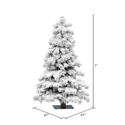 Vickerman 7' Flocked Spruce Artificial Christmas Tree Unlit