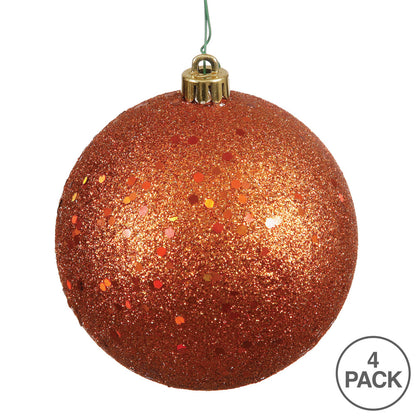 Vickerman 6" Burnished Orange Sequin Ball Ornament 4 per Bag