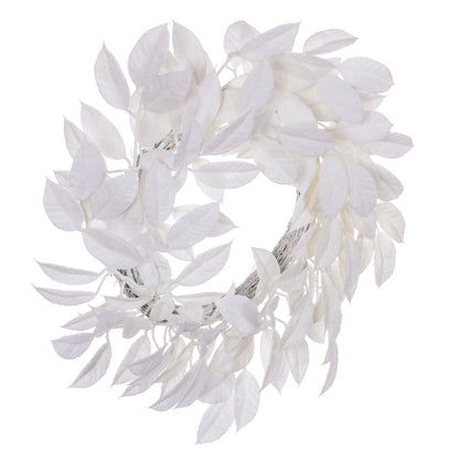 Vickerman 24" White Artificial Gardenia Snowy Wreath.