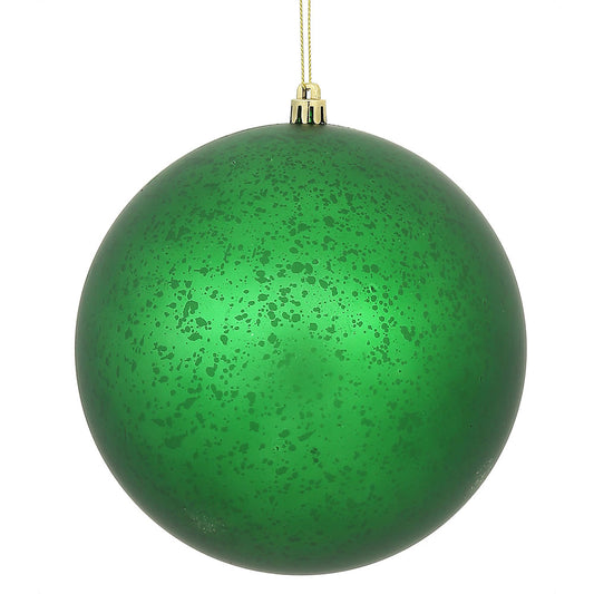 Vickerman 4" Green Matte Mercury Ball Ornament 6 per Bag.