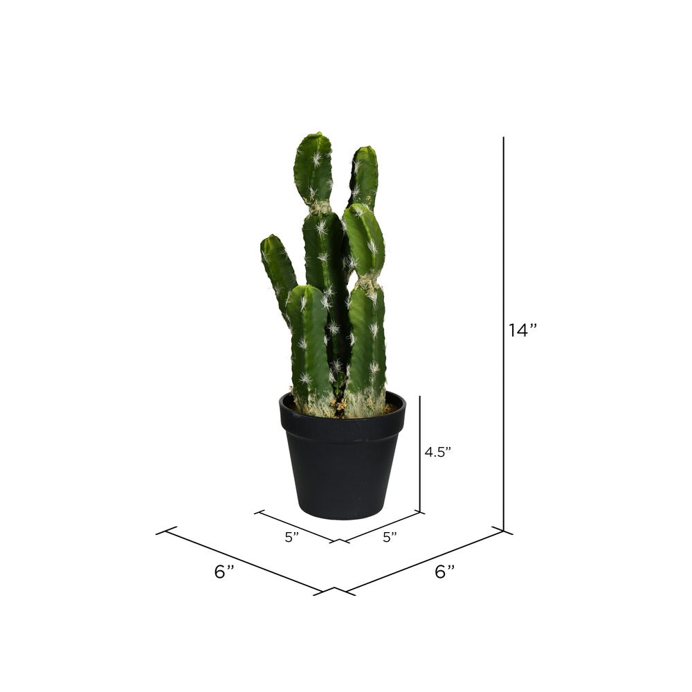 Vickerman 14" Artificial Green Potted Cactus.