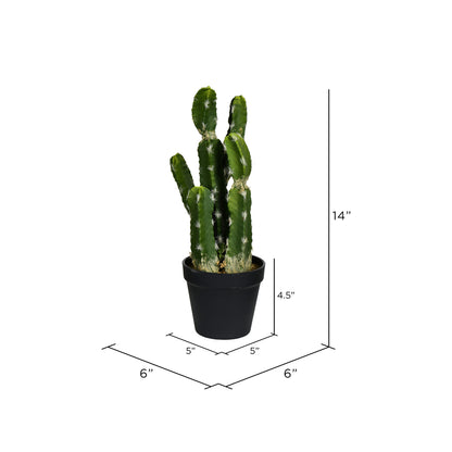 Vickerman 14" Artificial Green Potted Cactus.