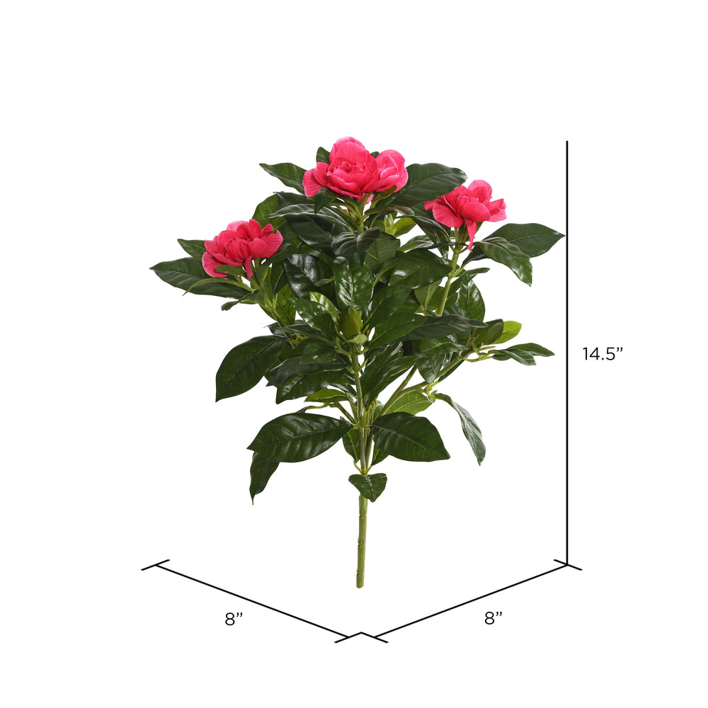 Vickerman 14.5" Artificial Beauty Polyester Gardenia Flower Bush.