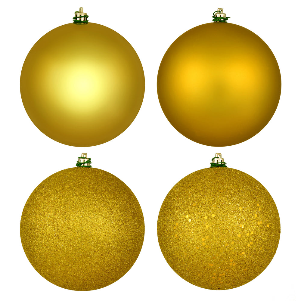 Vickerman 2.75" Medallion Gold 4-Finish Ball Ornament Assortment 20 per Box