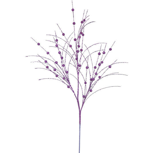 Vickerman 35" Purple Glitter Berry Artificial Christmas Spray. Includes 6 sprays per pack.