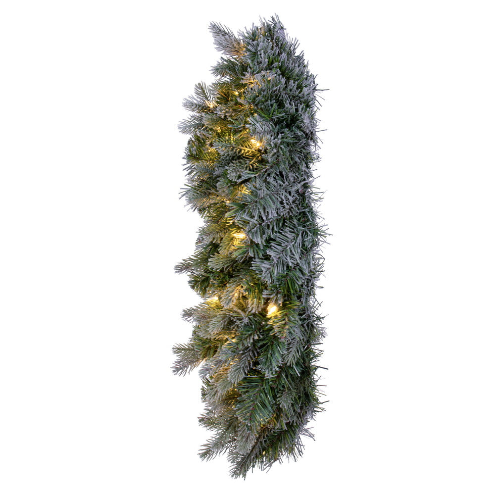 Vickerman 30" Frosted Douglas Fir Artificial Pre-Lit Wreath with Warm White LED Mini Lights.