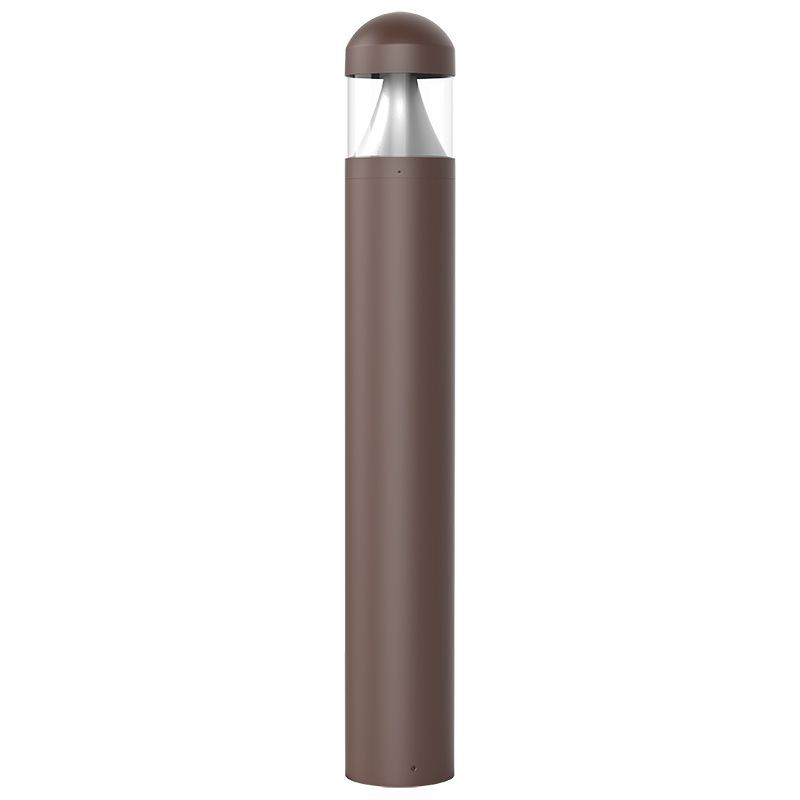 Westgate Bollard 44In Round Flat Top Louver Clear Lens Adj. 12-22W 30/40/50K, Bronze, Outdoor Lighting, 12~22W, 130 Lumens/W, 30K/40K/50K, Bronze Finish, 0~10V Dimmable