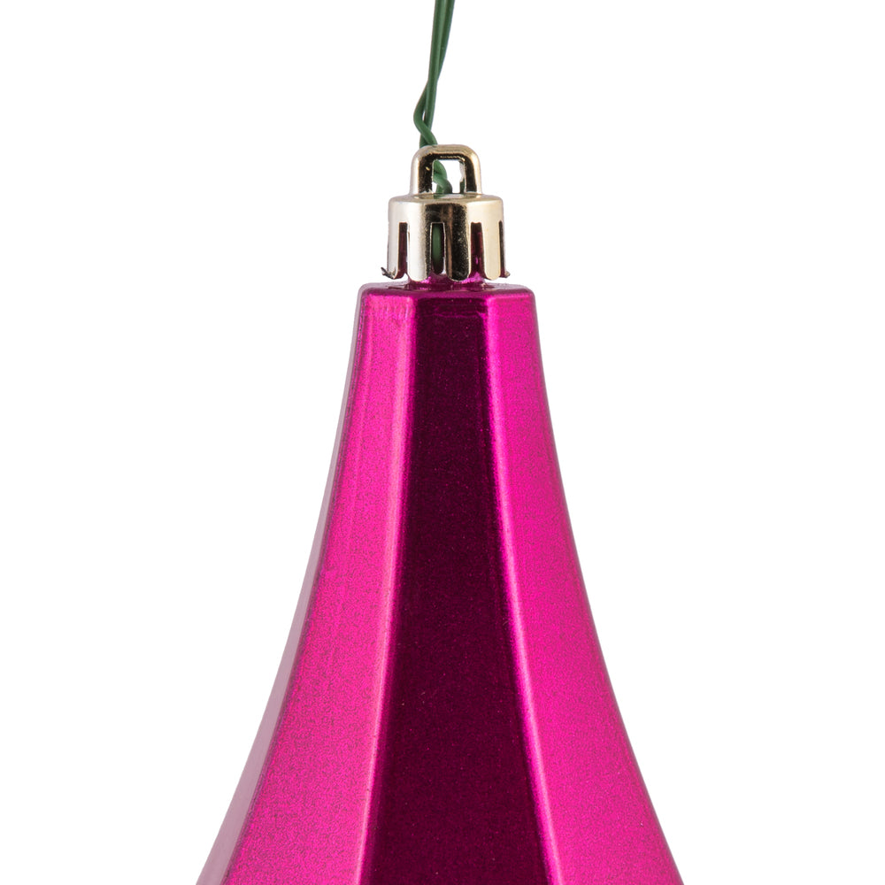 Vickerman 8" Fuchsia Candy Finish Diamond Finial Ornament Pack of 2