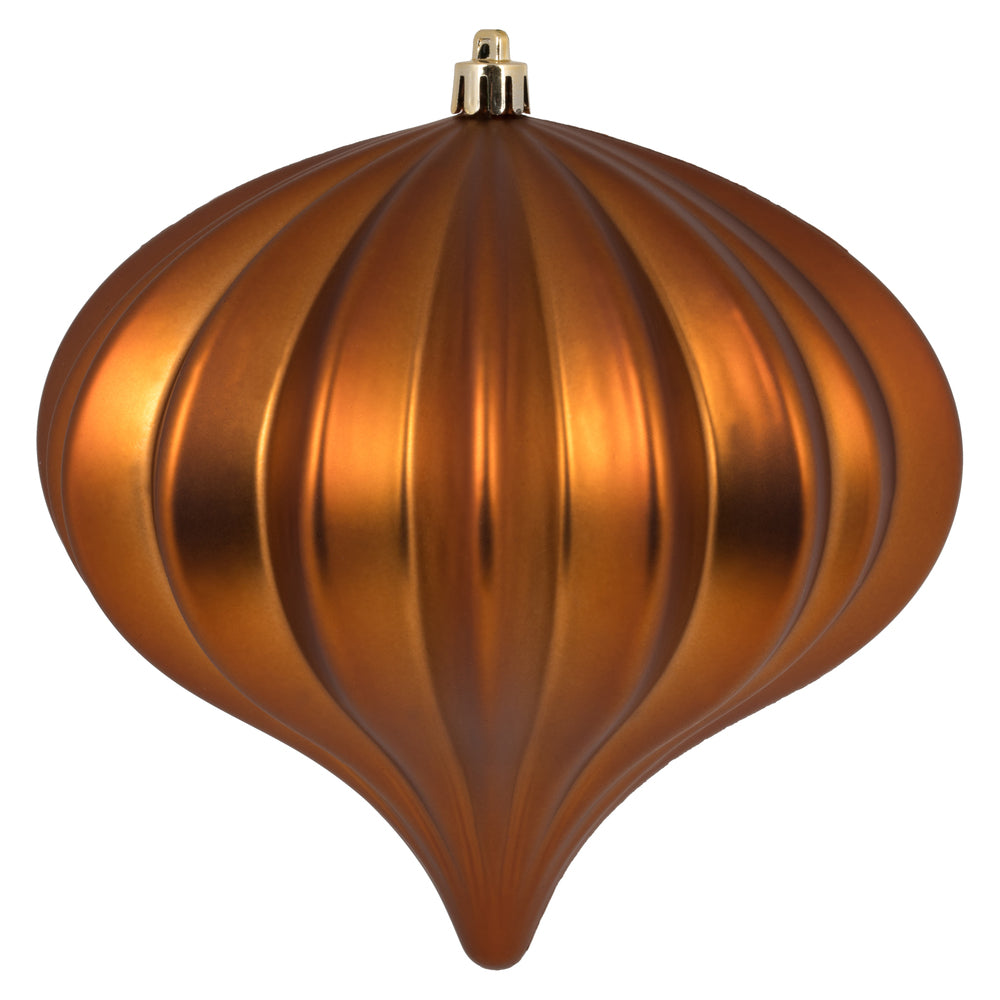 Vickerman 5.7" Copper Matte Onion Christmas Ornament UV treated Set of 3