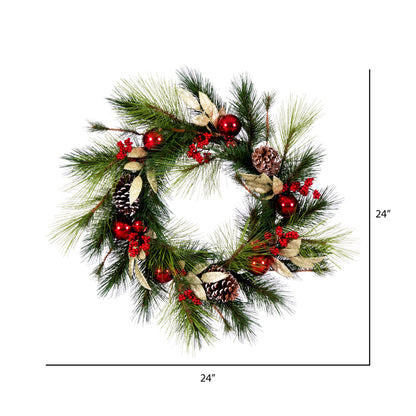 Vickerman 24" Artificial Christmas Wreath Unlit