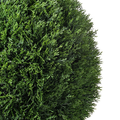 Vickerman 24" Artificial Potted Green Cedar Ball.