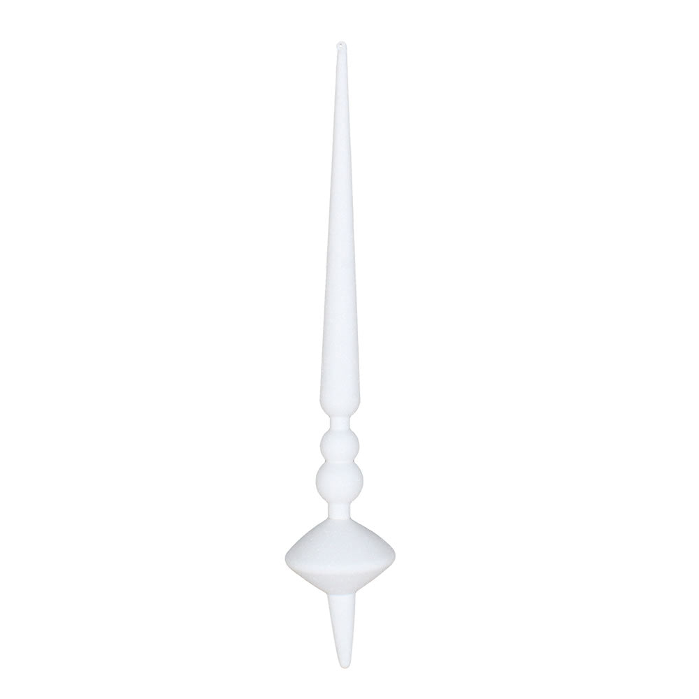 Vickerman 18" White Glitter Cupola Finial Ornament Pack of 2