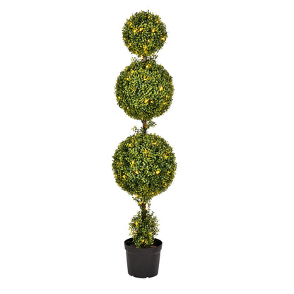 Vickerman 5' Artificial Triple Ball Green Boxwood Topiary.
