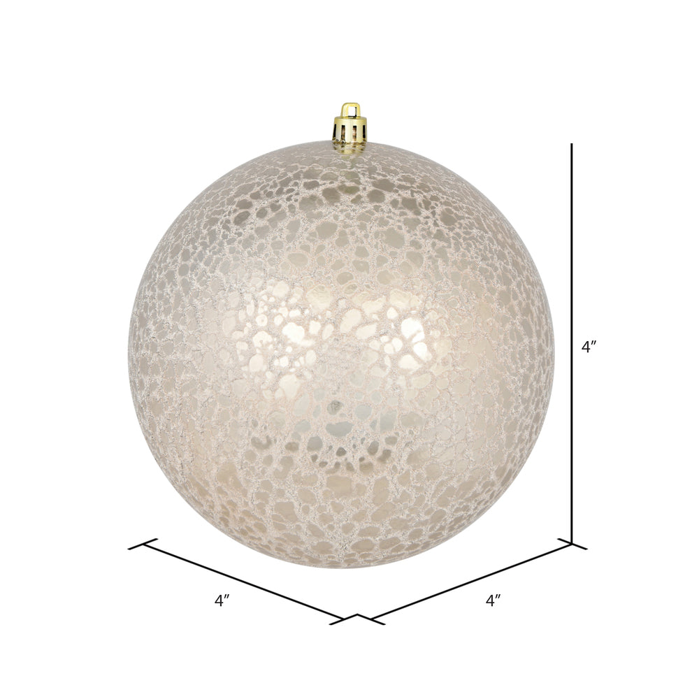 Vickerman 4" Champagne Crackle Ball Ornament 6 per Bag