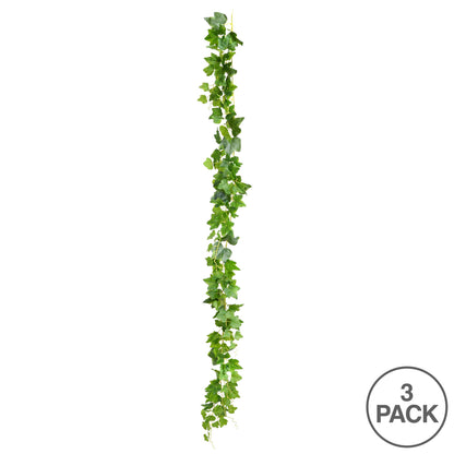 Vickerman 71" Artificial Green Frosted Ivy Vine Set of 3