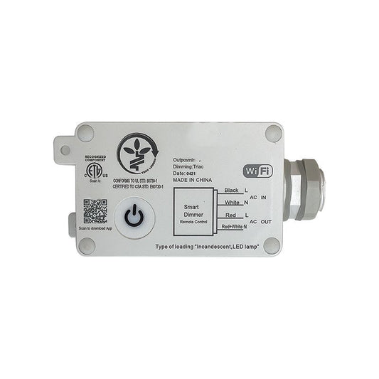 Westgate Wg Smart Lighting Control Module 1000W 0-10V Bluetooth IP65, Outdoor Lighting, White Finish