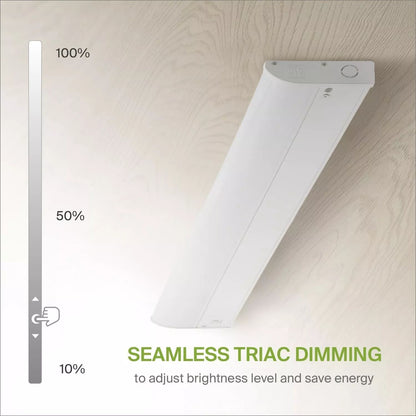 ASD Lighting LED Under Cabinet Bullnose 32" 16W 120V Dimmable CCT Selectable 3000/4000/5000K Hardwired, On/Off Switch, White ETL Energy Star