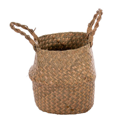 Vickerman 31" Two Stem Green Fiddle Leaf in Woven Basket. The pot measures 7" x 7" x 7.5".