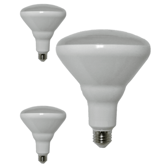 Damar BR40 LED Flood Light Bulb 15W 1100 Lumen E26 Medium Base 5000K Bright White for Interior Home Decor Kitchen Recessed Can Light Bulbs 120V 110° Beam Angle White Finish Pack of 3