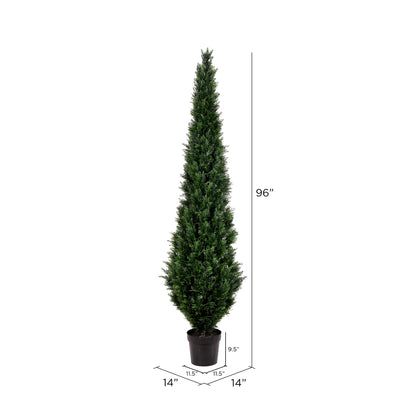 Vickerman 8' Artificial Potted Green Cedar Tree.