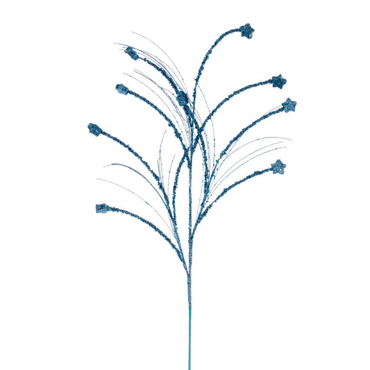 Vickerman 36" Baby Blue Mini Star Glitter Spray 6 per bag.