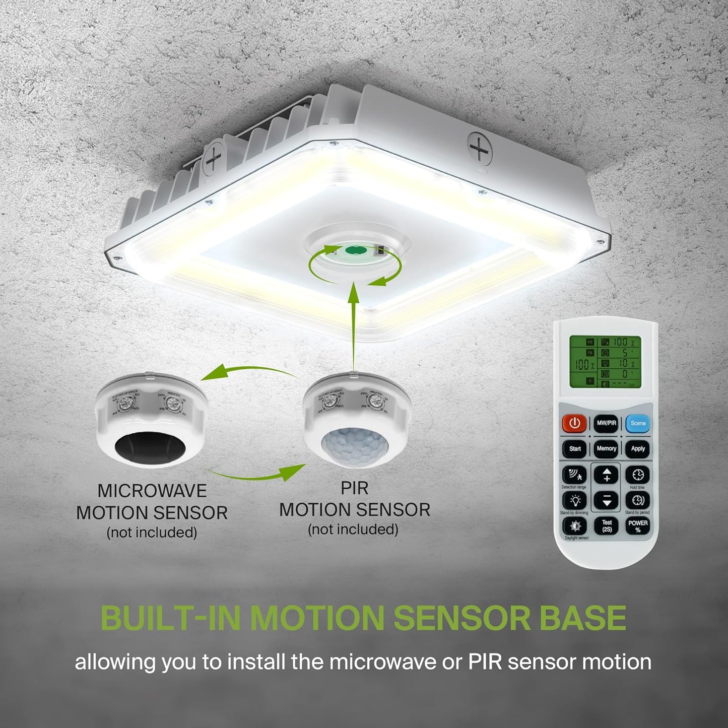ASD Lighting LED Low-Profile Canopy with Q-base 70W 120-277V 0-10V Dimmable 140Lm/W 3000/4000/5000K White UL DLC Premium