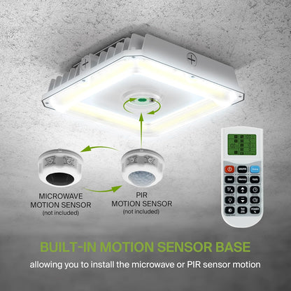 ASD Lighting LED Low-Profile Canopy with Q-base 70W 120-277V 0-10V Dimmable 140Lm/W 3000/4000/5000K White UL DLC Premium