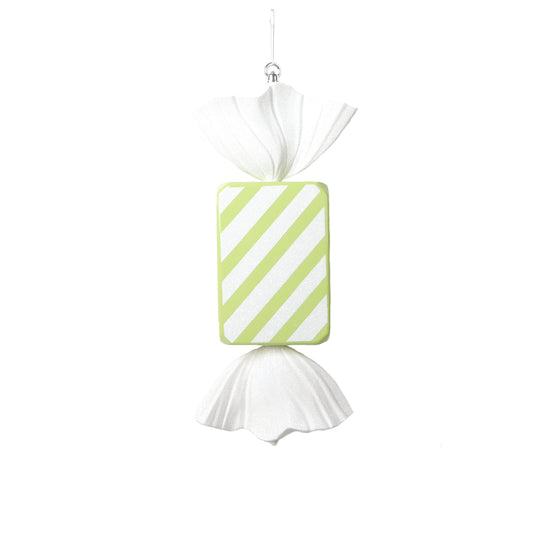 Vickerman 18.5" Green Rectangle Striped Candy Ornament.