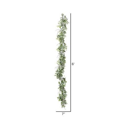 Vickerman 6' Artificial Green Olive Hill Garland.