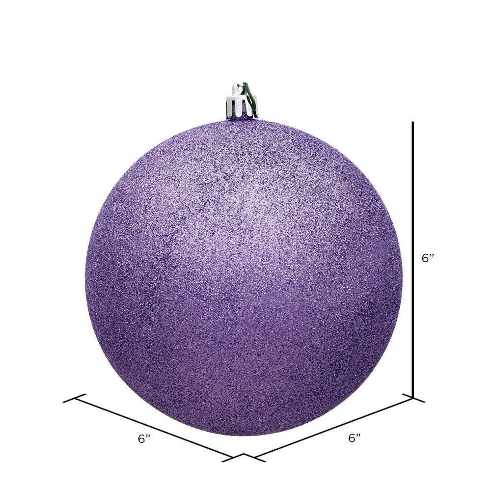 Vickerman 6" Lavender Glitter Ball Ornament 4 per Bag