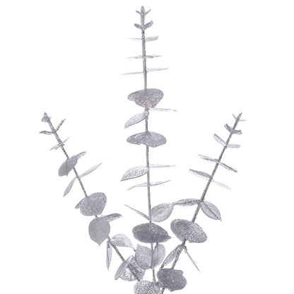Vickerman 6' Silver Artificial Eucalyptus Glitter Garland.